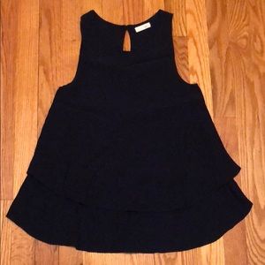 NBW Navy sleeveless keyhole back tank